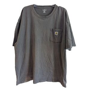 Carhartt Men's 2XL Grey T-Shirt Loose‎ Fit Short Sleeve Heavyweight Pocket K87